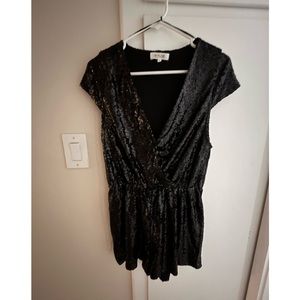 Black Sequin Romper